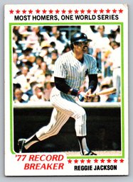 1978 Topps Reggie Jackson Record Breaker Baseball Card - EX-MT