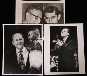 (3) 1970-1990's Great Basketball Coach George Karl John Wooden Photo Lot