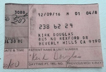 Kirk Douglas Hollywood Actor Signed Credit Card Carbon Copy Slip