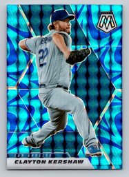 2021 Panini Mosaic Reactive Blue #32 Clayton Kershaw Baseball Card - MINT