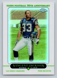 2005 Topps Chrome Vincent Jackson Rookie Football Card - Refractor Version - MINT