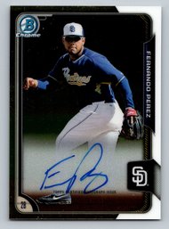 2015 Bowman Chrome Prospects Fernando Perez Signed Autographed Baseball Card - MINT