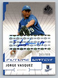 2004 Sweet Spot Jorge Vasquez Signed Autographed Rookie Baseball Card - MINT