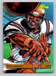 1993 Classic Draft Picks Superheroes 1 Of 15,000 Troy Aikman Football Card - MINT