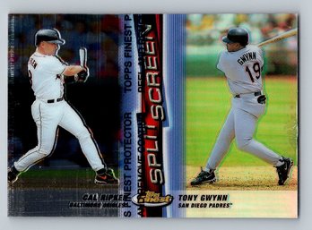 1999 Topps Finest Split Screen Baseball Card Featuring Cal Ripken Jr. And Tony Gwynn - EX