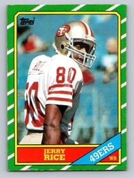 1986 Topps Jerry Rice Rookie Football Card - VG/EX To EX
