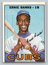 1967 Topps Ernie Banks Baseball Card - VG/EX
