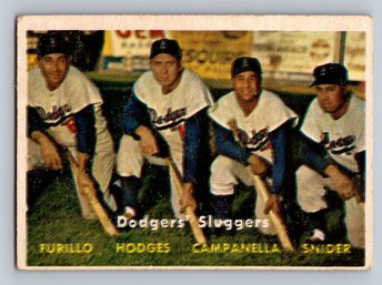 1957 Topps Dodgers Sluggers Baseball Card - Duke Snider - VG/EX