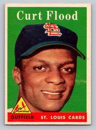 1958 Topps Curt Flood Rookie Baseball Card - EX-MT