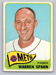 1965 Topps Warren Spahn Baseball Card - VG To VG/EX