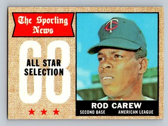 1968 Topps Rod Carew All-Star Baseball Card - EX-MT To NM