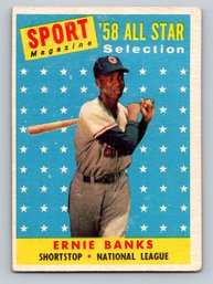 1958 Topps Ernie Banks All-Star Baseball Card - VG/EX