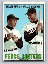 1967 Topps Willie Mays Willie McCovey Baseball Card - EX