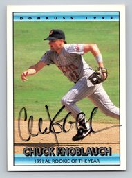1992 Donruss Chuck Knoblauch Signed Autographed Baseball Card