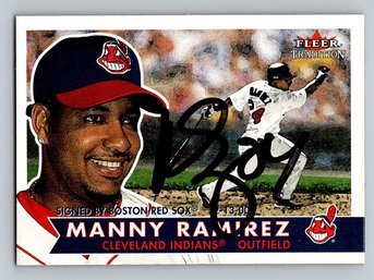 2001 Fleer Manny Ramirez Signed Autographed Baseball Card