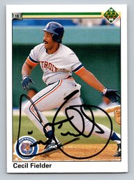 1990 Upper Deck Cecil Fielder Signed Autographed Baseball Card