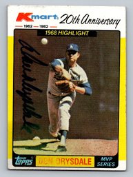 1982 Topps K-Mart Don Drysdale (D. 1993) Signed Autographed Baseball Card