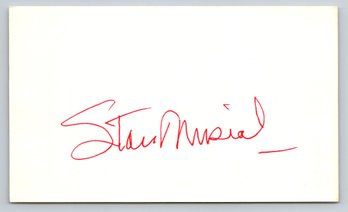 Stan Musial (D. 2013) Signed Autographed Baseball 3 X 5 Index Card