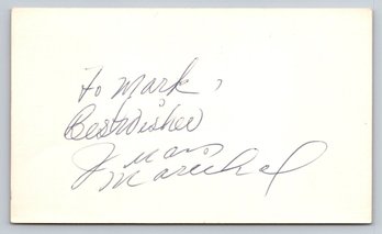 Juan Marichal Vintage Signed Autographed Baseball 3 X 5 Index Card