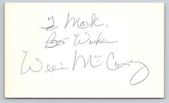 Willie McCovey (D. 2018) Signed Autographed Baseball 3 X 5 Index Card