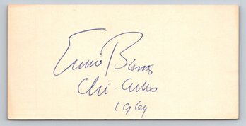 Ernie Banks (D. 2015) Signed Autographed Baseball 3 X 5 Index Card
