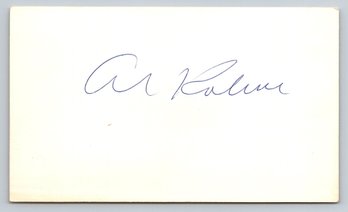 Al Kaline (D. 2020) Signed Autographed Baseball 3 X 5 Index Card