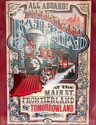 Vintage Disneyland Park Railroad Attraction Poster Framed *local Pick Up Only*