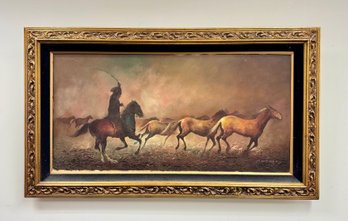 Vintage H. Michael Horse Painting Large