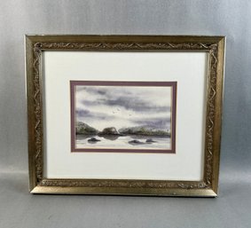 Susan LeBow - Original Watercolor Of Water And Land