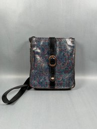 Patricia Nash Blue And Gold Crossbody Bag