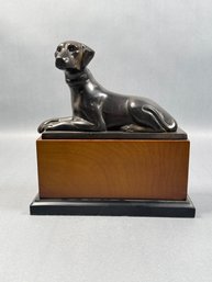 Bronze Metal Hound Dog Bookend
