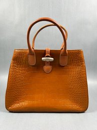 M London Croc Leather Bag