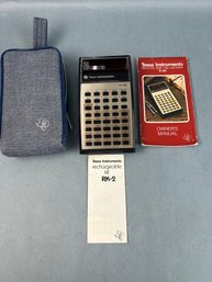 Vintage Texas Instruments T I 30 Electronic Slide Rule Calculator With Case And Manual