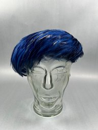 Vintage Blue Feather Hat
