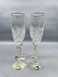 Set Of 4 Marquis By Waterford Champagne Flutes - Chelsea Pattern