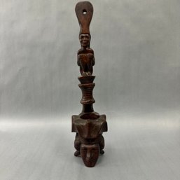 Vintage Carved Wood Asian Spoon