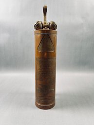 Vintage Wilbur Copper & Brass Fire Extinguisher With External Pump -  M L Co Model