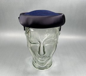 Vintage Sateen And Felt Navy Fascinator Hat