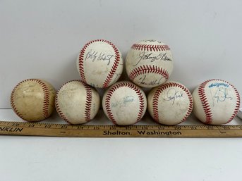 7 Autographed Baseballs Including Johny OBrian And Bobby Shantz