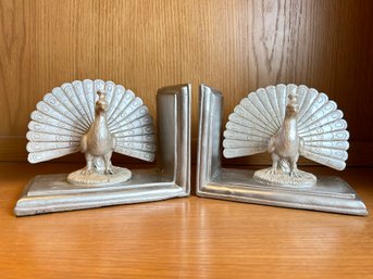 Elements Peacock Bookends