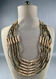 Vintage Egyptian Revival Mummy Beaded Necklace