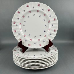 Set Of 9 Spode Dimity Dinner Plates