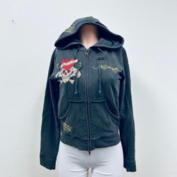 Ed Hardy - Love Slowly Kills Zipper Sweatshirt - Sz Med