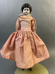 Antique German Doll With China Head, Arms And Legs.