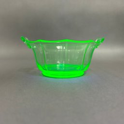 Vintage Green Depression Glass Dish