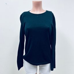 Chanel Black Fine Knit Long Sleeve Shirt - Sz 44