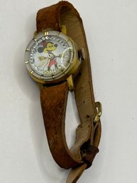 Antique Mickey Mouse Wristwatch With Strap