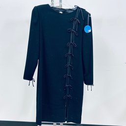 David Hayes Wool With Side Bows Dress - Size Small