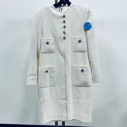 David Hayes Off White Knit Dress - Size 6