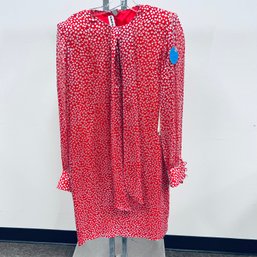 David Hayes Silk Blend Dress With Scarf - Size 6 With Tags